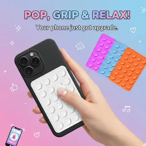 Magnetic Suction Phone Mount for MagSafe Case Silicone 2 Pack Sticky Grip Holder for iPhone 16/15/14/13/12 Series Hands-Free Selfie Video TikTok Instagram Creator