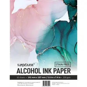 Alcohol Ink Paper - Synthetic Paper Set for Alcohol Inks - 5.6 x 7.4 in, 10 Sheets