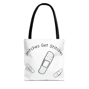 Snitches Get Stitches Tote Bag - Fun, Quirky Design, Perfect for Shopping, Beach Days, Gifts, and Birthday Celebrations!