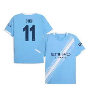 Doku 11 Sky Blue Color MC Style 25/26 Home Soccer Jersey, Doku Short Sleeve Home Edition Football Shirt