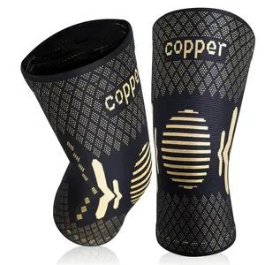 1 Pair Copper Knee Sleeves for Men and Women, for Run, Basketball, Walking, Fitness, Sports Knee Brace, Knitted Sports Knee Pads