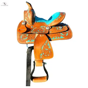 Resistance Miniature Western Barrel Saddle Floral Tooled - 8 inch