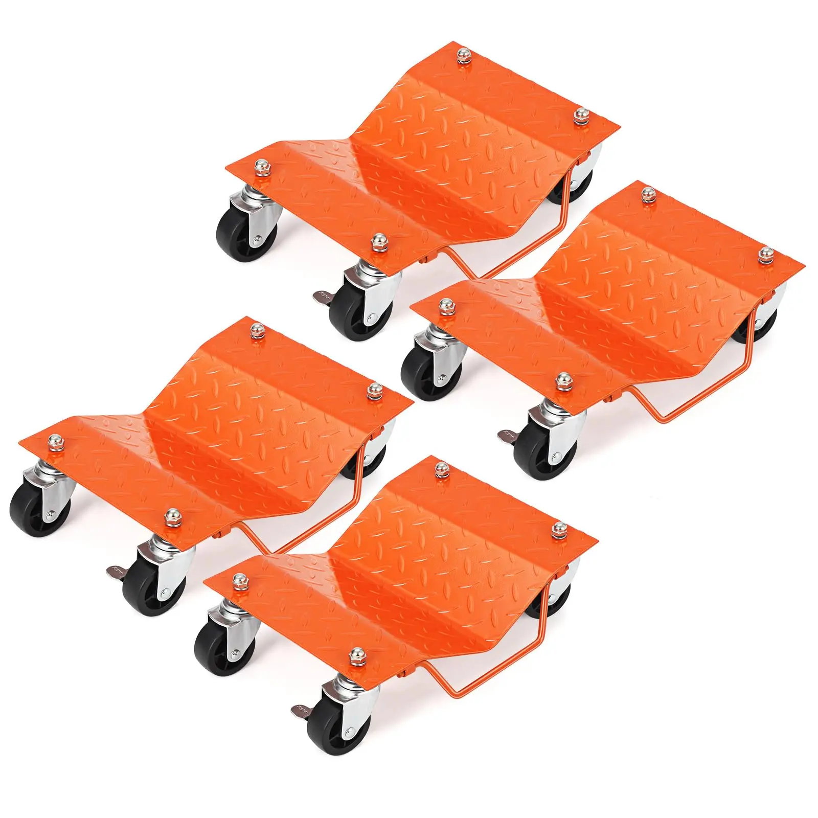 Garvee 6000 lbs Tire Wheel Dolly Car Set of 4, Heavy Duty Carbon Steel Car Mover with Antiskid Plate & 360 Degree Rotatable Wheel, 16"*13"