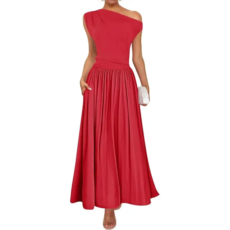 fitted lace wedding dress Amazon.com: Women's One Shoulder Summer Casual Dresses Beach Vacation  Travel Boho Sleeveless Smocked Maxi Long Dress (S, Beige) : Clothing, Shoes  & Jewelry main image 1