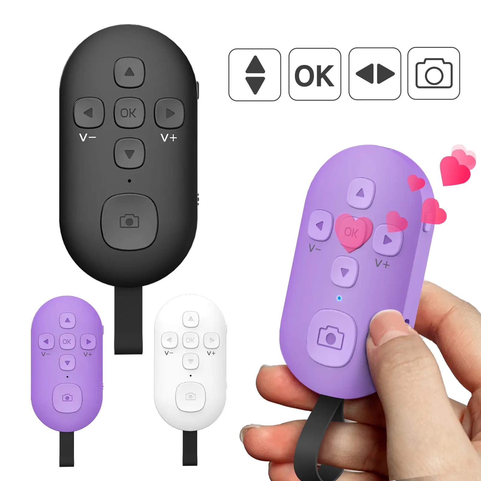 SEANCHEER R1 TikTok Scrolling Remote Control for Phone, Page Turner for Kindle App, Camera Shutter Controller for Photo and Video, Connect via Bluetooth, USB-C Charging