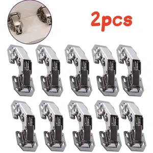 2 Pack Invisible Cabinet Hinges, Kitchen Cabinet Surface Mount Hidden Hinges, Concealed Hinges, Frameless Design with Screws, 90 Degree Spring Loaded Hinges