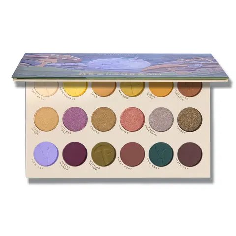 Lunar Beauty Moonshroom Shimmer Eyeshadow Palette - 18-Pan Assorted Shades Eyeshadow with 12 Matte and 6 Shimmer Pops, Blendable Cosmetic to Enhance Eye Makeup, Glowing Fairy Eye Look