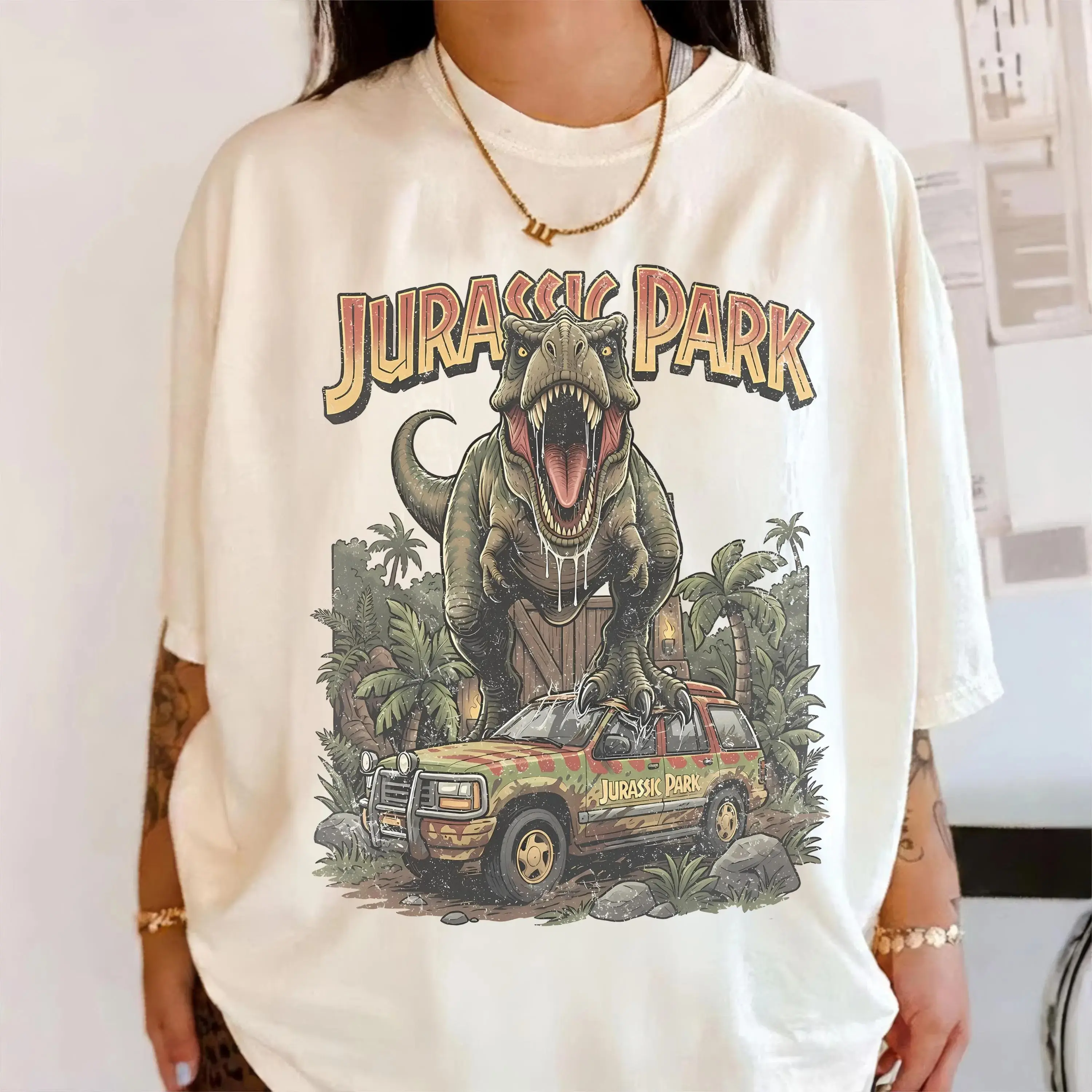 Retro Jurassic Park Tee, Dinosaur Animal Kingdom Safari Shirt, Jungle Adventure Tshirt