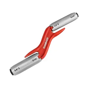 Goldblatt RED Masonry Brick Jointer Tool, 4 Sizes Barrel Jointer, 1/2in, 5/8in, 3/4in, 7/8in Wall Beauty Stitcher, Stainless Steel Masonry Joint raker, 4 in 1 Bricklaying Jointer