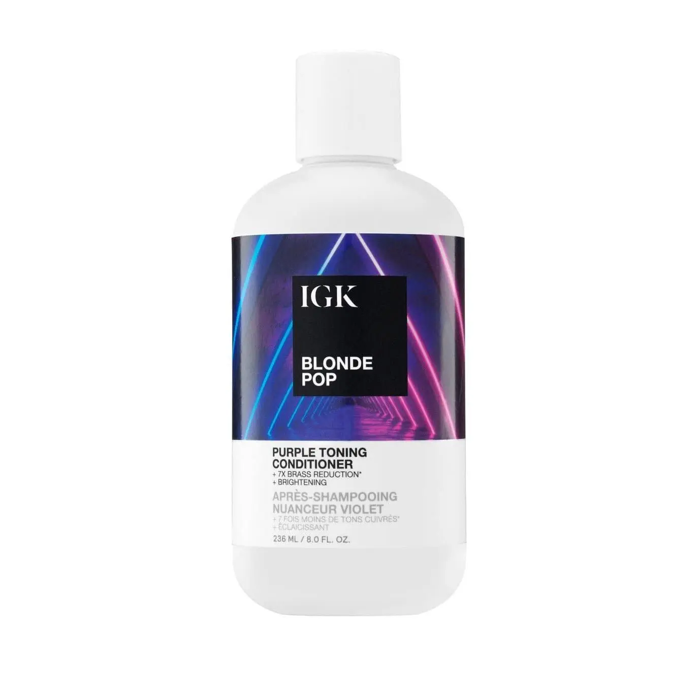 IGK BLONDE POP Purple Toning Conditioner | Brighten + Neutralize Brass | Vegan + Cruelty Free | 8 Oz