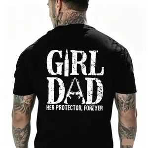 Girl Dad Her Protector Shirt, Dad With Daughter Shirt, Father Daughter Tee, Ideal Father's Day Dad T-shirt, Protective Father Tee PLK0204