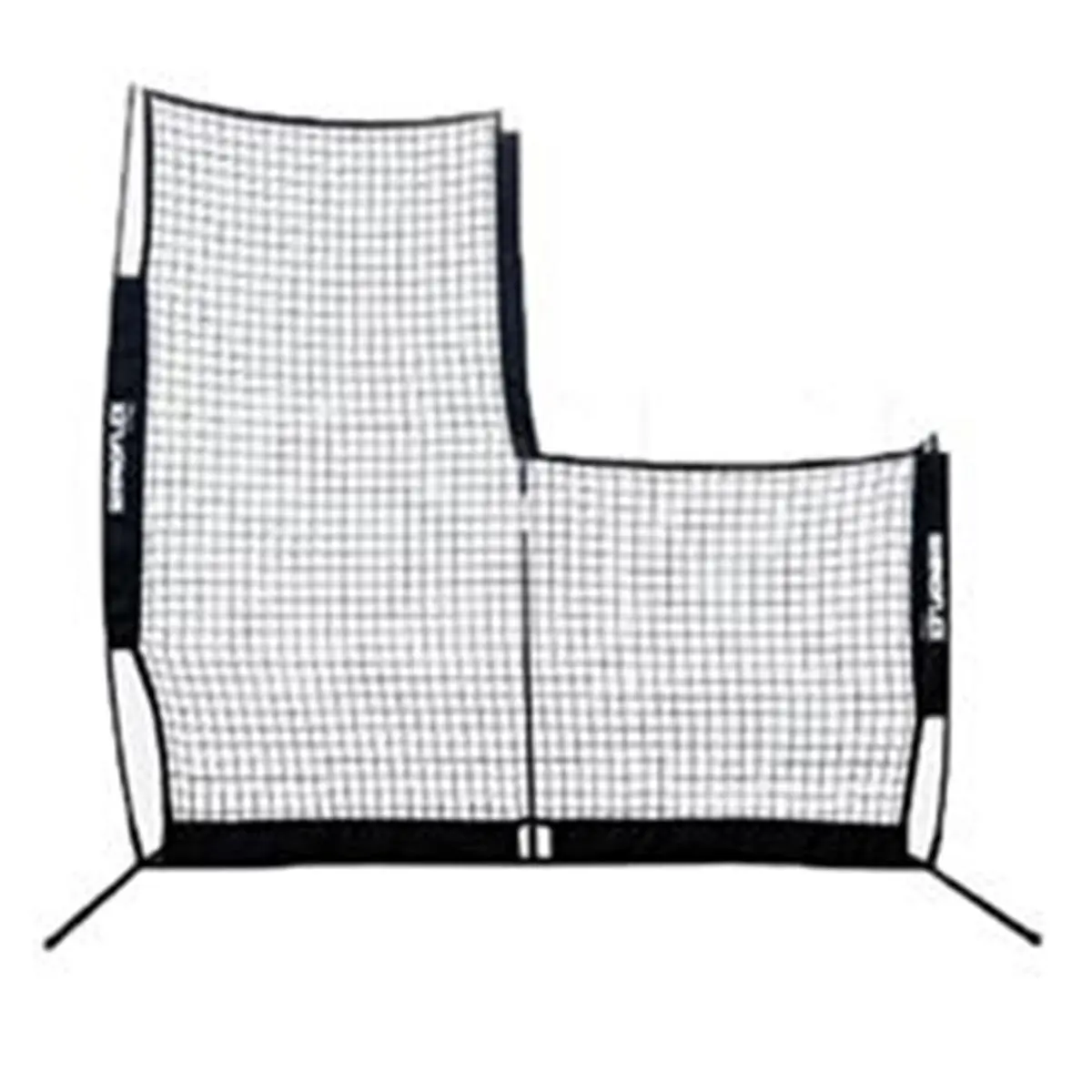 CHAMPION Reversible L-Shape Pitcher's Screen, Unisex Baseball & Softball Training Equipment with Steel Frame, 5 Fiberglass Poles, 420D Black Nylon Sleeve, Easy Setup and Storage