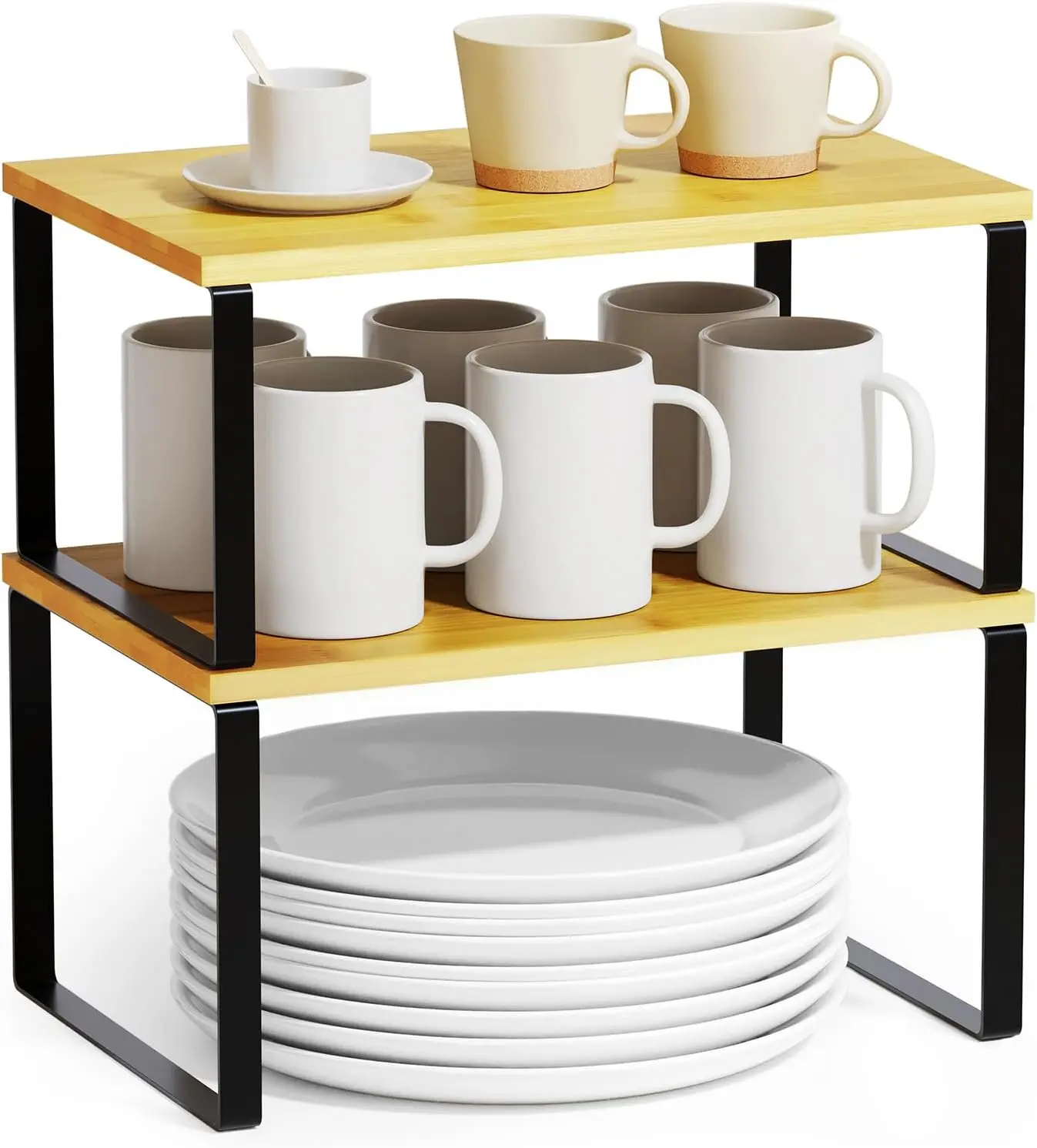 2 Pack Stackable Kitchen Cabinet Organizers Short 2 Pack Stackable Kitchen Cabinet Organizers Short