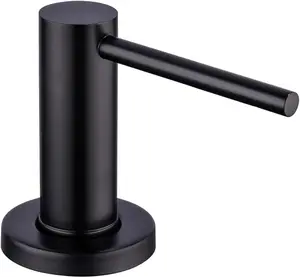 Matte Black Kitchen Sink Soap Dispenser  Countertop Pump Hand Lotion Built in Bottle Upgrade Stainless Steel Screw