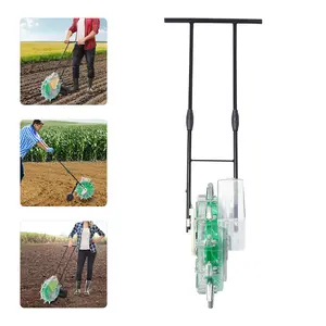 Hand-Push Garden Seeder, Iron & Plastic, High Capacity, Adjustable Depth & Quantity, Eco-Friendly