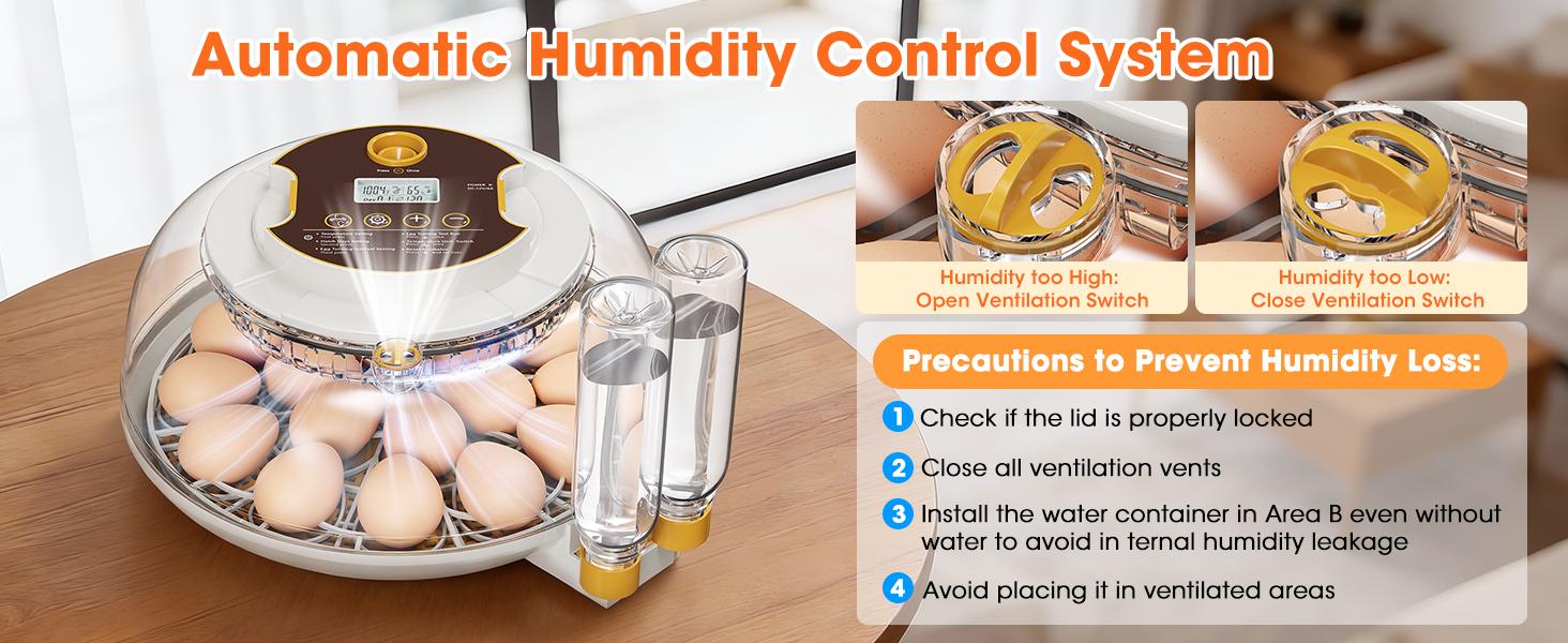18 Egg Incubator with Automatic Egg Turning & Humidity Control, Built-in Egg Candler, 360° View Window & Dual-Size Trays for Chicken, Duck, Quail, Goose Eggs – Ideal for Farm, Classroom, Home Kitchen