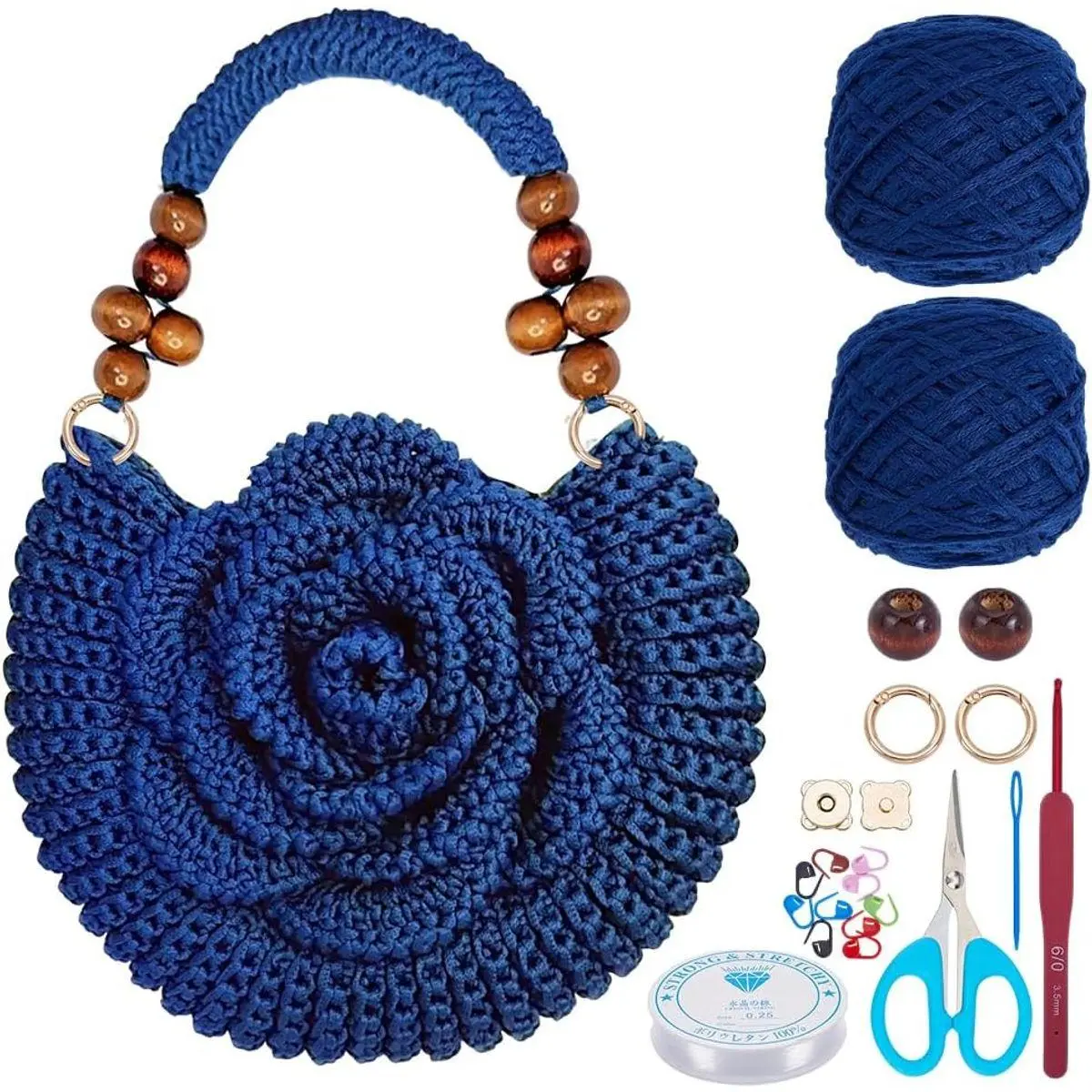 Crochet Kit for Beginners Adults Crochet Purse Bag for Women DIY Tote Bag Making Kit with Step-by-Step Tutorials Hobbies Project for Starter Boho Style Gift for Friends