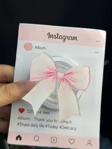 Cute Pink Bow Magsafe Phone Grip – Magnetic Pop Socket Kickstand