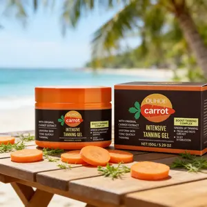 Carrot Deep Tan Gel, Waterproof Formula, Rich in Vitamin a & E, Moisturizing and Nourishing, Ideal for Beach Vacations, 1 Bottle or 2 Bottles