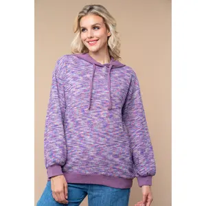 Long Sleeve Heathered Hoodie - Mixed