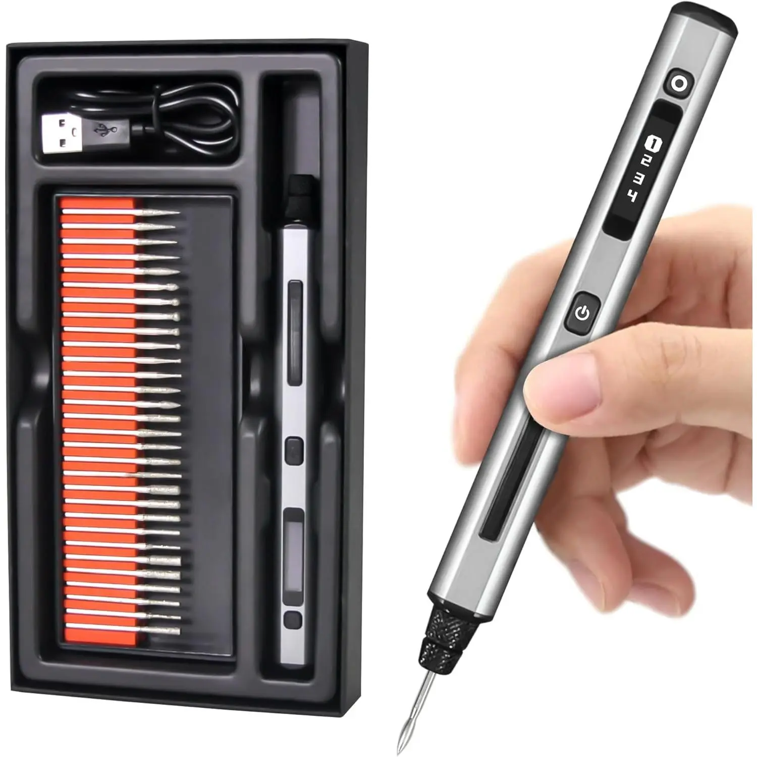 Cordless Portable Mini Engraving Pen - DIY Engraver Tool, Beginner-Friendly USB Power Tool for Artists, Engraves 50+ Surfaces: Wood, Glass, Metal, Beads, Plastic