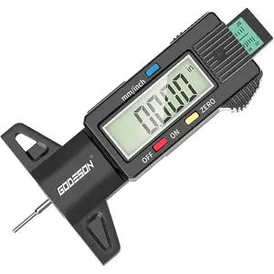 GODESON Tire Tread Depth Gauge,Digital Tire Tread Depth Gauge in 1Inch/25.4mm with Color-Coded Bar, Easy Read Tire Depth Gauge for Cars, Trucks, Motorcycles