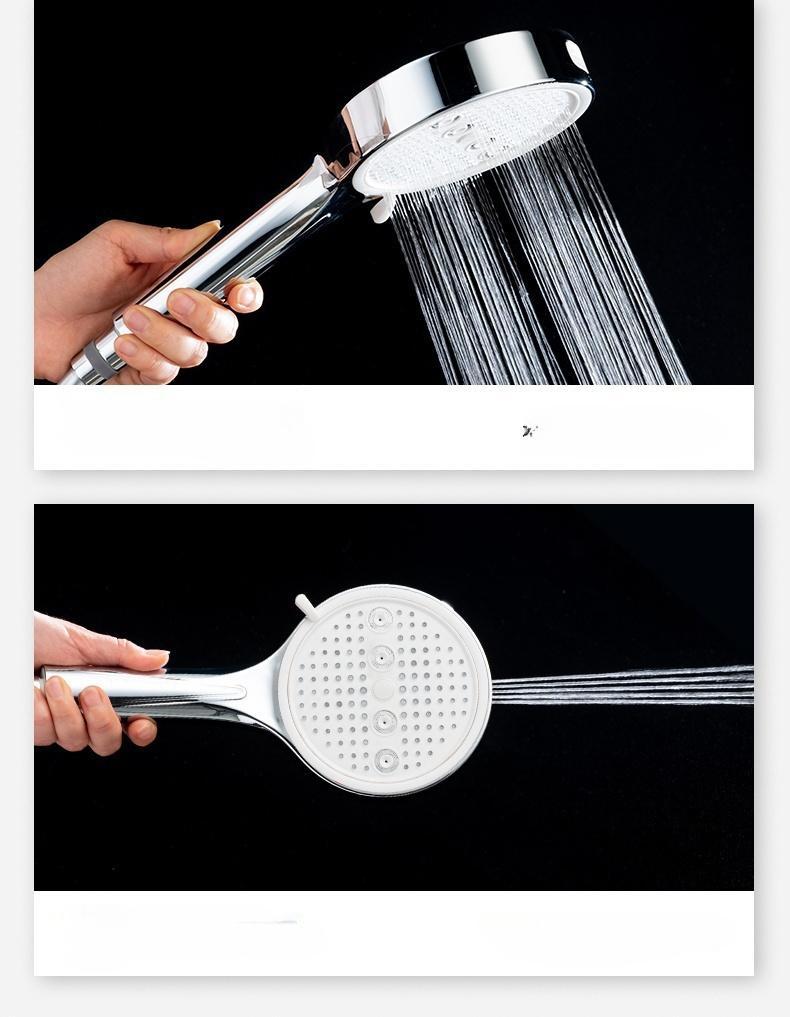 High-Pressure Handheld Shower Head, 6 Spray Mode Patterns, Water-Saving Design, Bathroom Shower Head, Fixed Shower Head, Bathroom Additions, Easy to Install, Durable, Silvery,Black Shower Head for Shower Use Solely For shower use solely