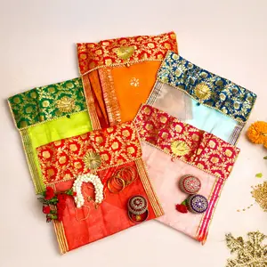 Elegant Saree Covers | Button Closure Cotton-Mix Bags | Wedding Gifting & Wardrobe Organizer | Choose Pink, Blue, Red, Green, Orange