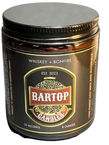 Whiskey and Bonfire 8 OZ. Candle by Bartop Candles