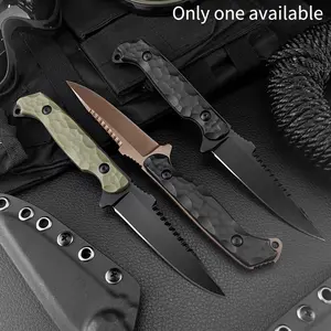 New High-Quality Camping Fixed Knife (with Sheath) 7Cr13Mov Blade, Nylon Fiber Handle, Collector's Grade Gift, Stainless Steel Knives, Precision Camping Tool Survival Gear, Outdoor Survival Gear