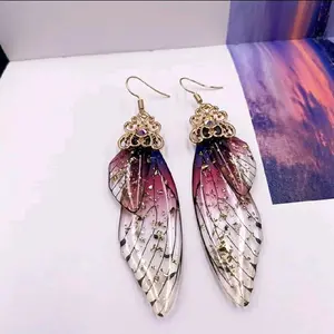 Whimsical Butterfly Acrylic Fairy Tale Whimsical Wings Cicada Earring for Ladies - Elegant Design with Butterfly and Cicada Inspirations