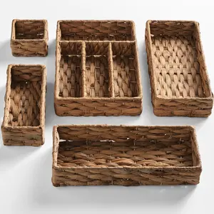 Best Choice Products 5PC Flatware Organizer Set, Woven Modular Silverware & Utensil Drawer Organizer Trays