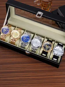 Men's Fashion Round Dial Analog Quartz Watch, with Box, Fashion Watch Set for Party, Daily Decor, Trendy All-match & Exquisite Watch Set for Birthday Gift, Stylish Watch, Quartz Wristwatch