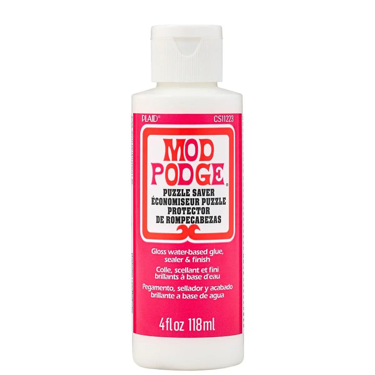 Mod Podge ® Quick Drying Puzzle Saver Seal & Finish, 4 oz Retro Water-Based Arts and Crafts Supplies - Gloss Durable Finish, Easy to Clean - CS11223