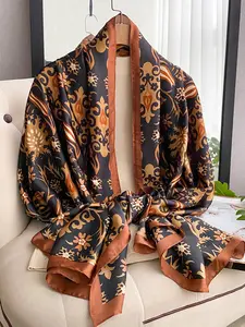 Women's Lightweight Tulip Pattern Shawl Scarf, Perfect Accessory for Formal Evening Gowns, Fashionable Layered and Versatile Light Scarf