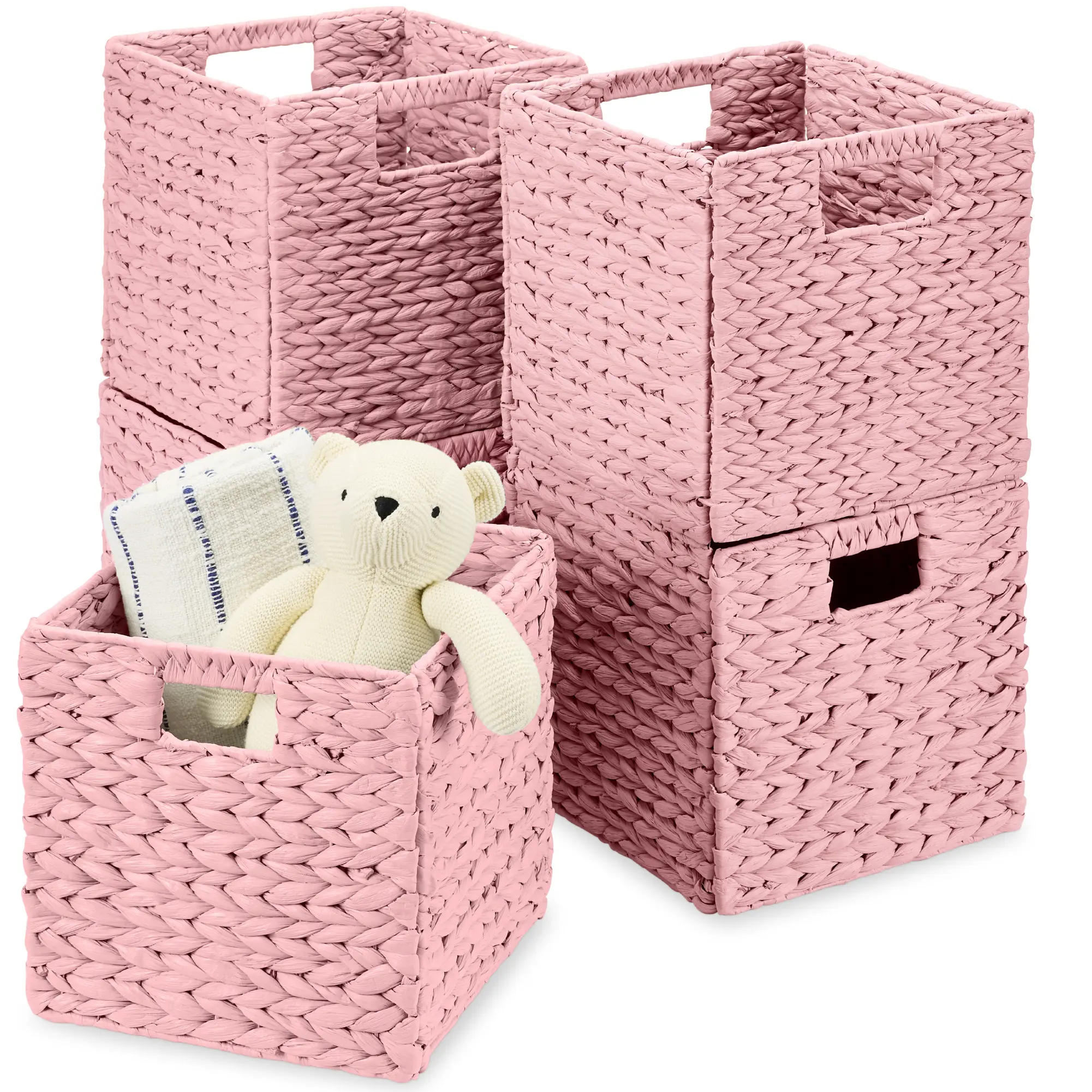 Best Choice Products Set of 5 Handwoven Water Hyacinth Storage Baskets – Natural Collapsible Organizers with Handles Best Choice Products Set of 5 Handwoven Water Hyacinth Storage Baskets – Natural Collapsible Organizers with Handles