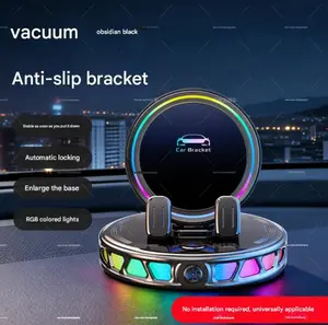 Auto Retractable Car Phone Holder, RGB Ambient Light Smart Car Mount, Auto Induction Telescopic Bracket, Stable Anti-Shake Air Vent Phone Stand