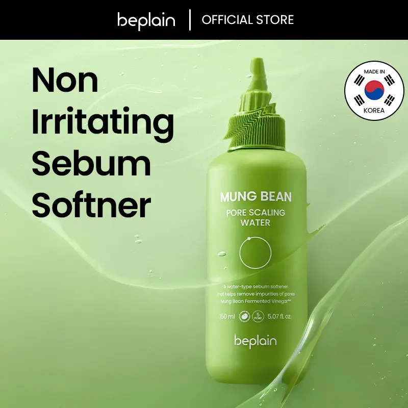 Beplain Mung Bean Sebum Softener Face Scrub - Blackhead Removal Solutions, Pore Care, Oil Control, Anti-Aging, Single Item, Liquid