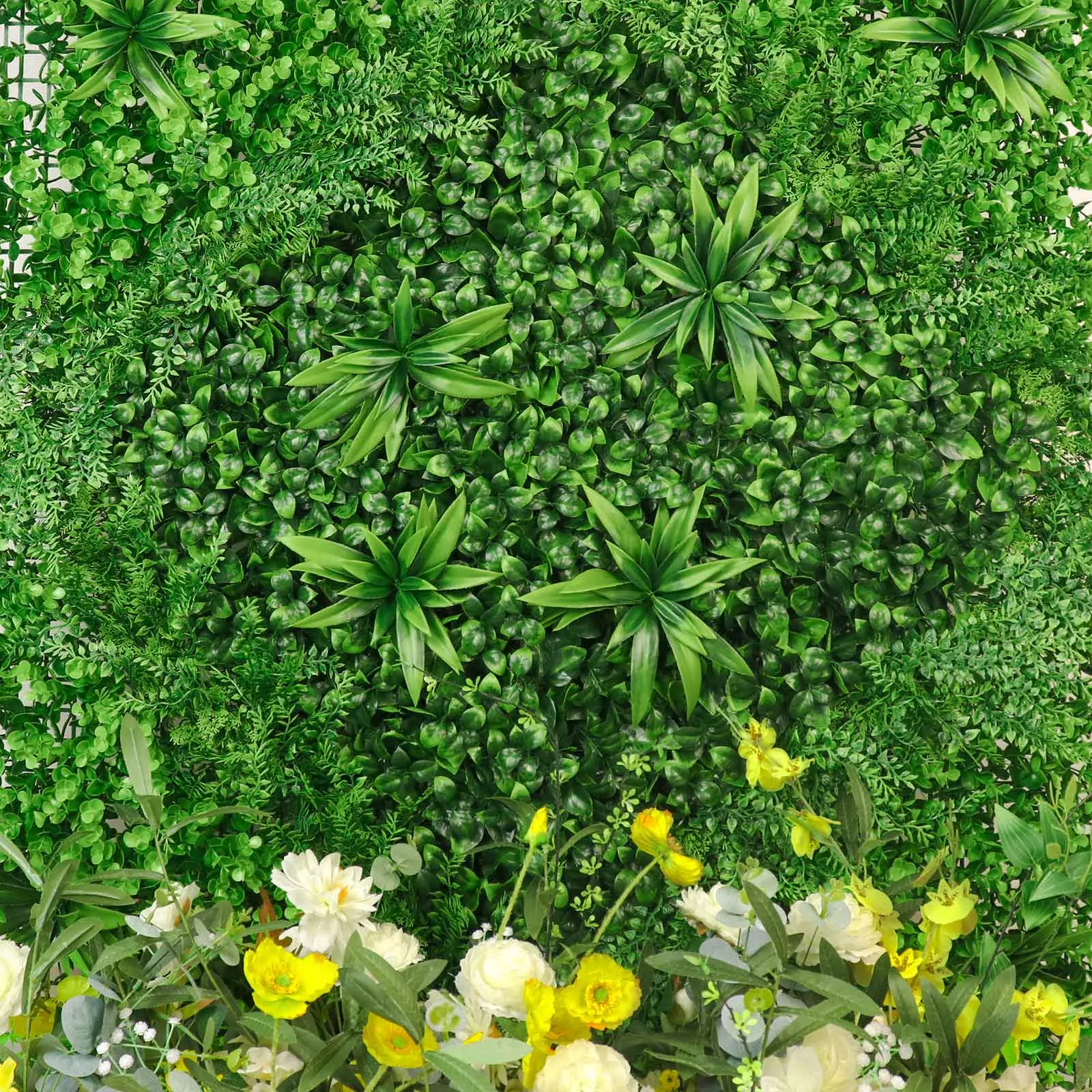 4-Panel Pack UV-Protected Artificial Boxwood-Fern Greenery Garden Wall Panels, Fence Accent Wall Backdrops, Indoor/Outdoor Landscape Decorative Fences (13 Sq. ft.)