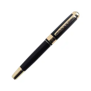 Metal neutral pen black bright gold treasure pen gift commercial advertising signature pen