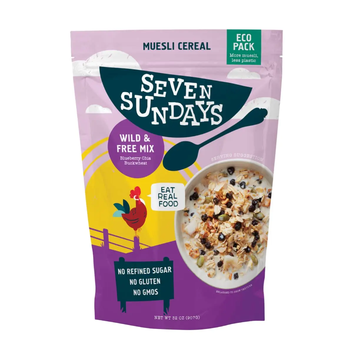 Seven Sundays- Wild & Free Blueberry Chia Buckwheat Muesli, 12.00 oz, box