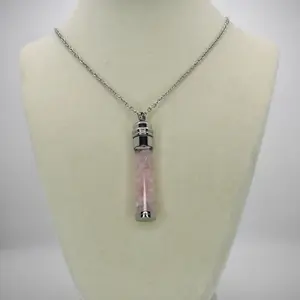 Rose Quartz Moon Water Necklace