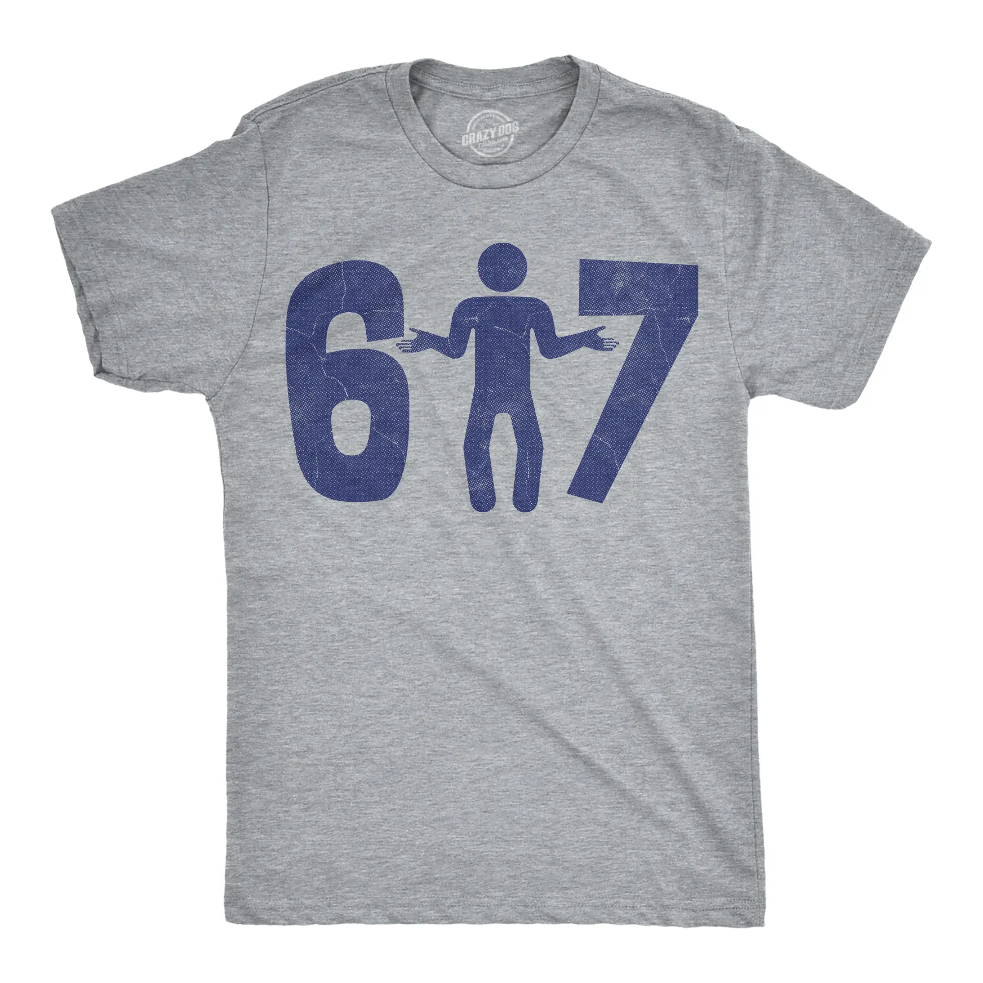 Mens Funny T Shirts 6 7 Stick Figure Sarcastic Viral Meme Graphic Novelty Tee For Men Mens Funny T Shirts Cool Vintage Fashion T-Shirt Gift Classic Menswear Funny Meme Short Sleeve Novelty Tees for Guys Light Grey