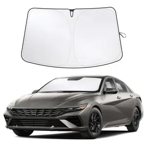 EcoNour Hyundai Elantra 2022-2025 Windshield Sunshade - 240T Polyester UV & Heat Blocker - Foldable Car Sun Visor for SE SEL N Line Limited Models - Premium Interior Protection Accessory, Uv & Heat Blocking
