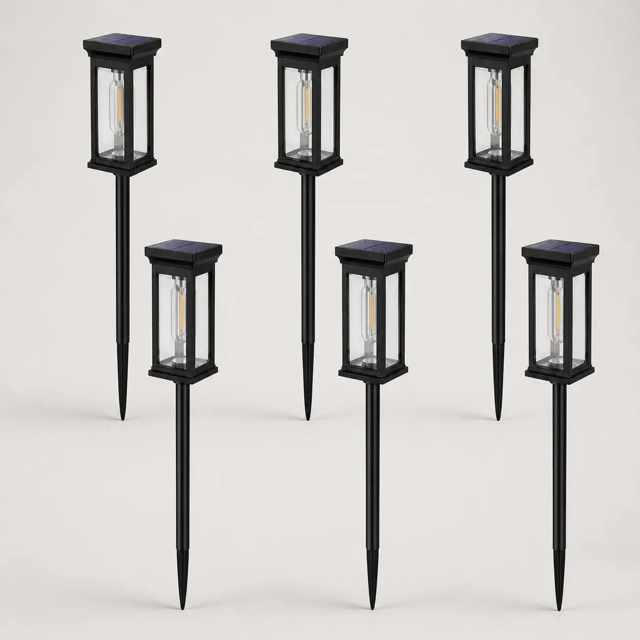 Bloomhaven Decor 6 Pack Solar Pathway Lights Outdoor, Warm White Waterproof Garden Stake Lights, Auto On/Off Solar Landscape Lighting for Walkway, Yard, Driveway, Patio & Flower Bed,dorm essentials,home decor,home essentials,camping essentials tiktokshopb