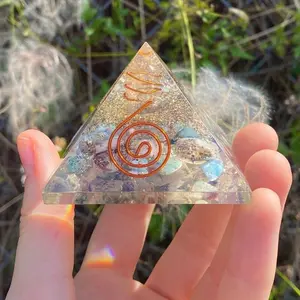 Soul Sticks, 40 - 55 MM Crystal Orgonite Pyramids w/ Copper Wiring