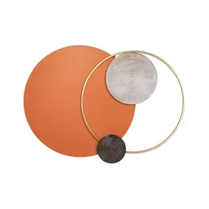 Homary Modern Big Metal Geometric Circles Wall Decor Unique Home Living Room Hanging Wall Art