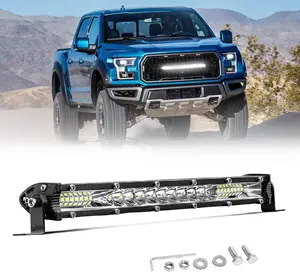 Slim LED Light Bar 10 Inch Single Row Spot Flood Combo Fog Driving Work Lighting Roof Bumper Lamp Offroad for 4x4 Trucks SUV ATV UTV
