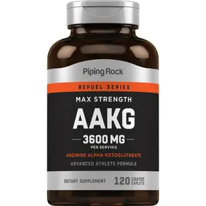 Piping Rock AAKG Supplement | 120 Caplets | 3600 mg | Arginine Alpha-Ketoglutarate Supplement | Nitric Oxide Enhancer | Max Strength | Vegetarian, Non-GMO, Gluten Free