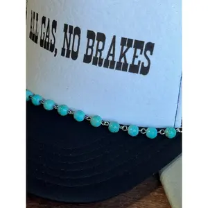 Round Turquoise Bead Trucker Hat Chain